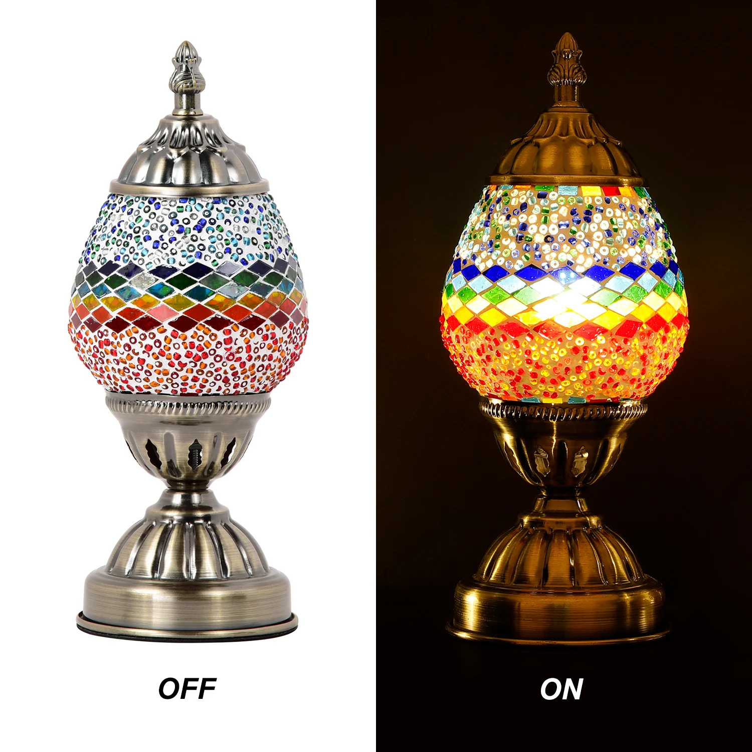 Marrakech Handmade Moroccan Lantern Tiffany Style Bedside Lamp Turkish Mosaic Glass Table Lamp for Room Decor