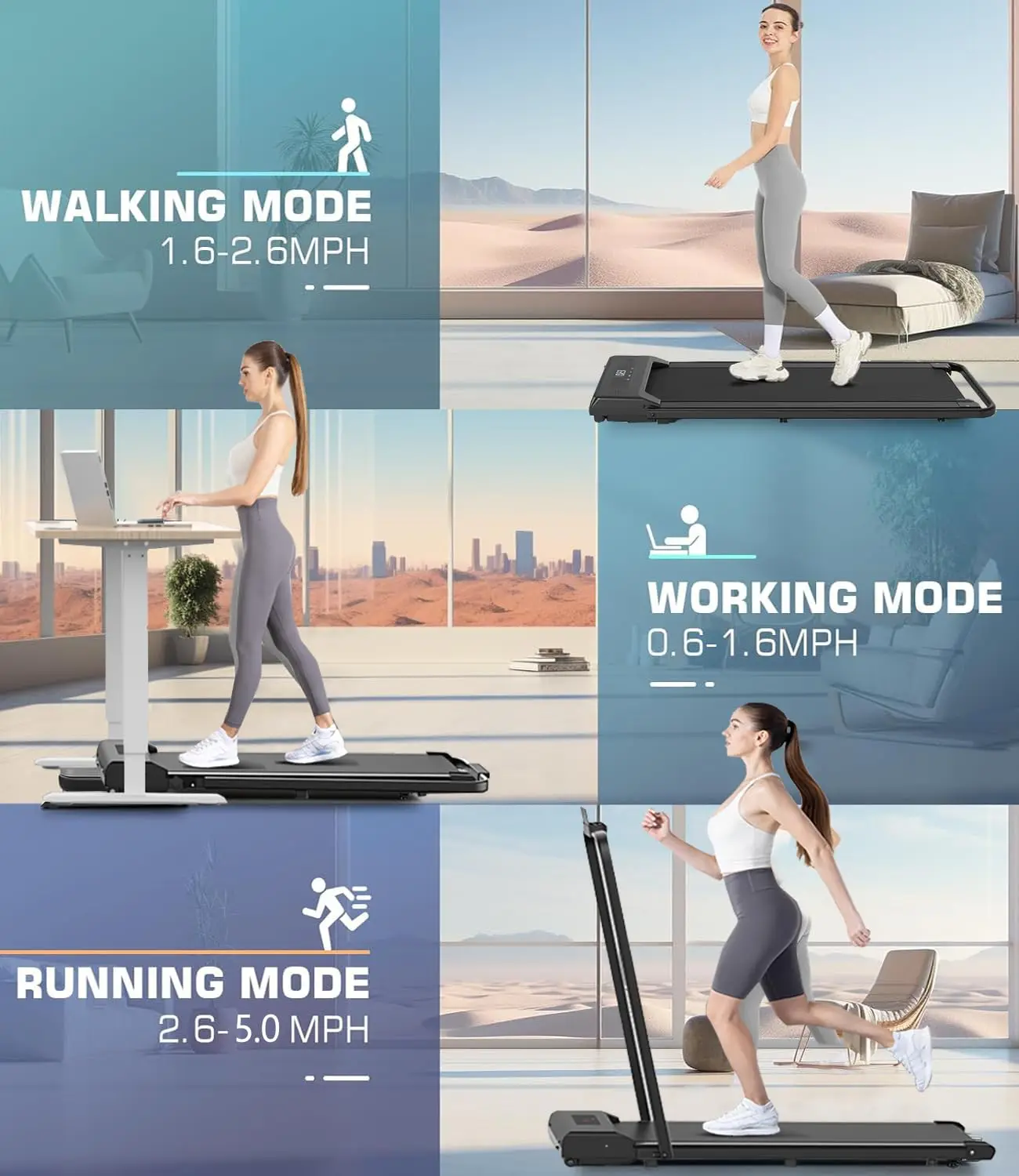 Folding Walking Pad Home Gym Machine Sports Smart Motor Electric Mini Desk Treadmill