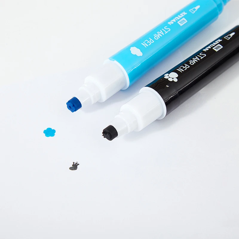 Dual Tip Stamp Pen for school kids, Colorful Watercolor Pen, Lovely stamp