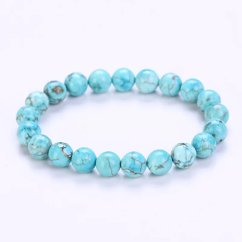 8mm Various natural stone chakra bracelets volcanic stone agate tiger eye stone amazonite elastic beaded bracelet jewelry