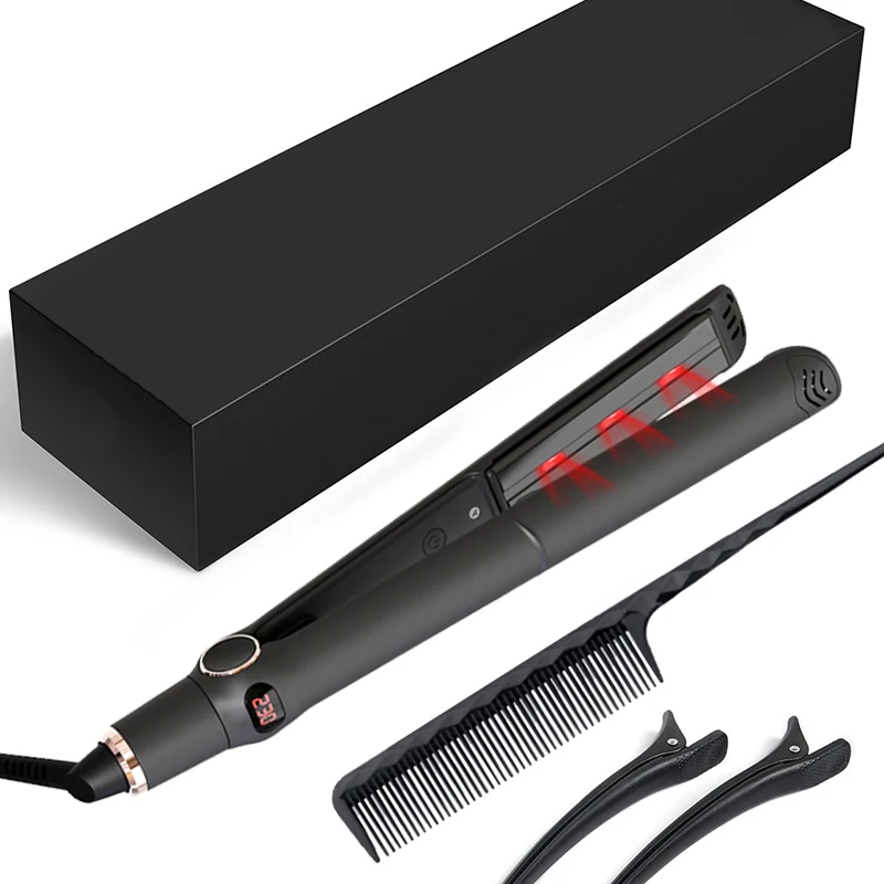 2021 Professional Wide Plate Titanium Irons 450 Degrees Straightening Flat Iron Pro Hairs Curler Ikonic 2 In 1 Hair Straightener