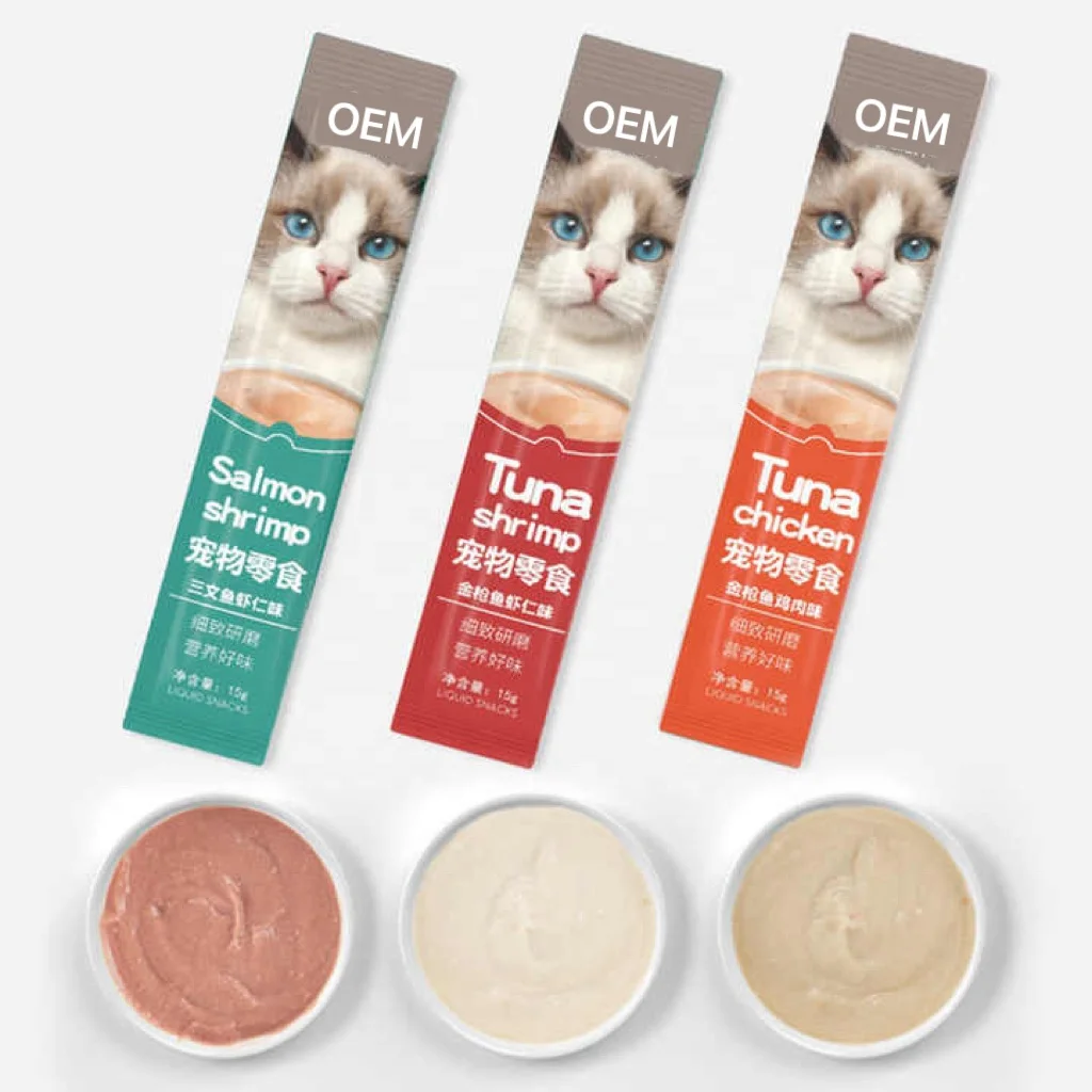 OEM Cat Snacks Nutritious Wet Cat Food Pet Treats Snacks Natural Tuna Chicken Wet Cat Food