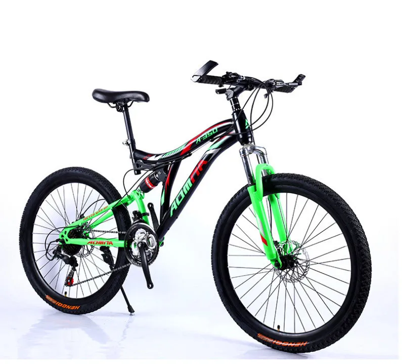 bulk wholesale  new style steel frame full suspension green mtb 26 inch 21speed carbon steel mountain bike bicycle manufacturer