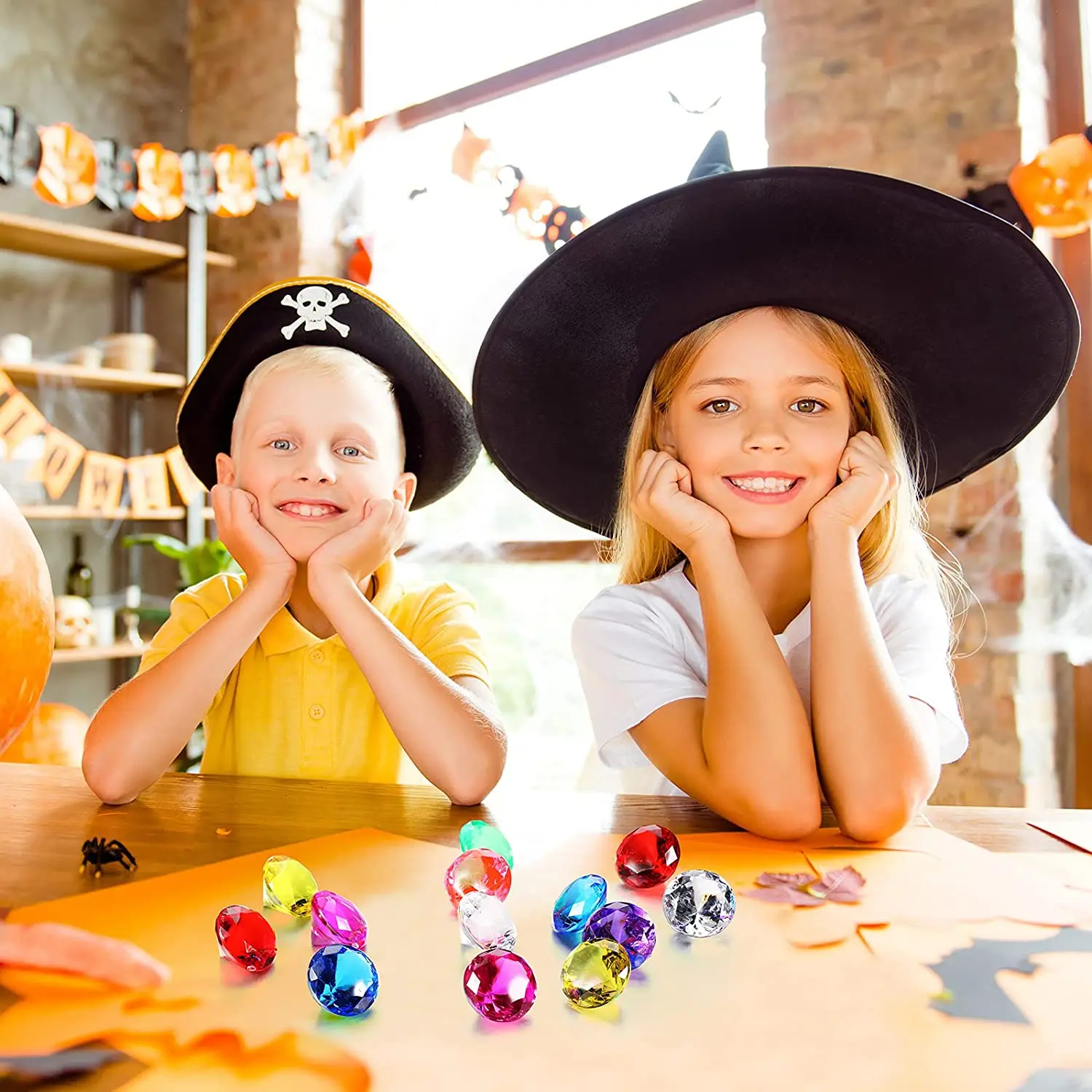 40mm Acrylic Diamond Large Gems Pirate Round Treasure Toy Gems Colorful  for Home Table Scatters Vase Fillers Party Decoration