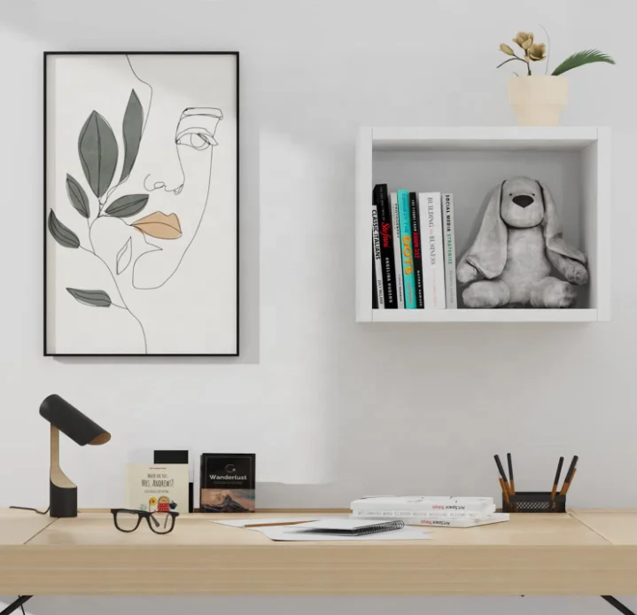 Cube Floating Shelves for Wall Storage Open Square Bookcase  Mounted Bedroom Wall Shelf Organizer Wood Wall Shelf  storage