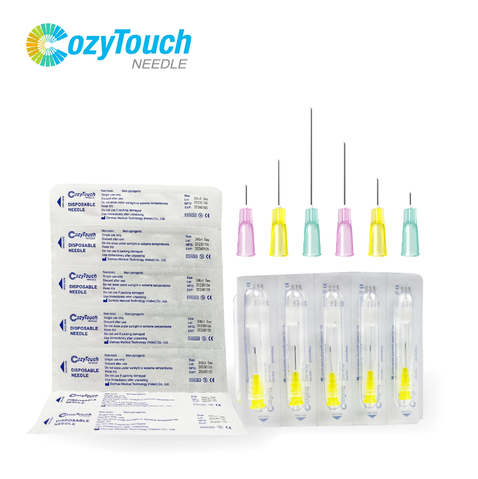 Cozytouch Ce Marked Medical Hypodermic Disposable Sterile 34G 4Mm Injection Needle In Box