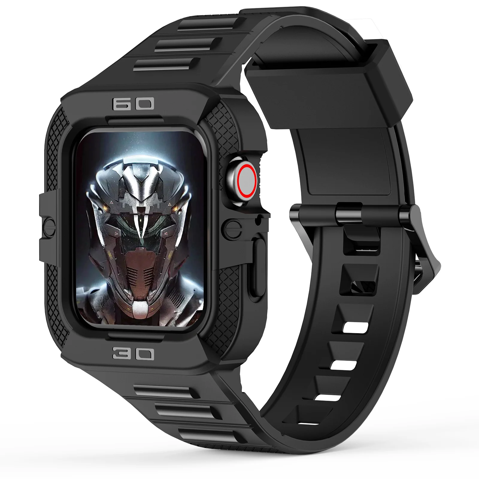 Дизайнерские силиконовые ремешки и корпус для часов Apple Watch разъемы ремешок-адаптер ремешок с защитой экрана 4