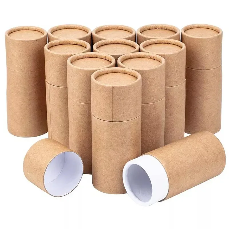 Customizable Cylinder Cardboard Powder Container Tea Coffee Bean Oats Kraft Paper Tube For Food Grade Paper Packaging