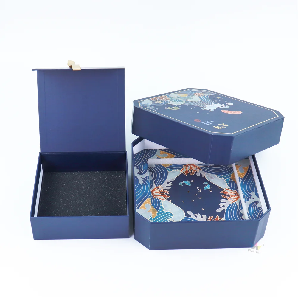 Корона win упаковка для еды крафт-бумажные коробки с крышкой и основой печенья голубая Свадебная бумажная