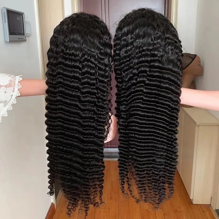 
Deep Wave Natural Color Brazilian Virgin Hair Pre Pluck 13x6 Wigs Human Hair Wig Lace Front Wigs For Black Women 