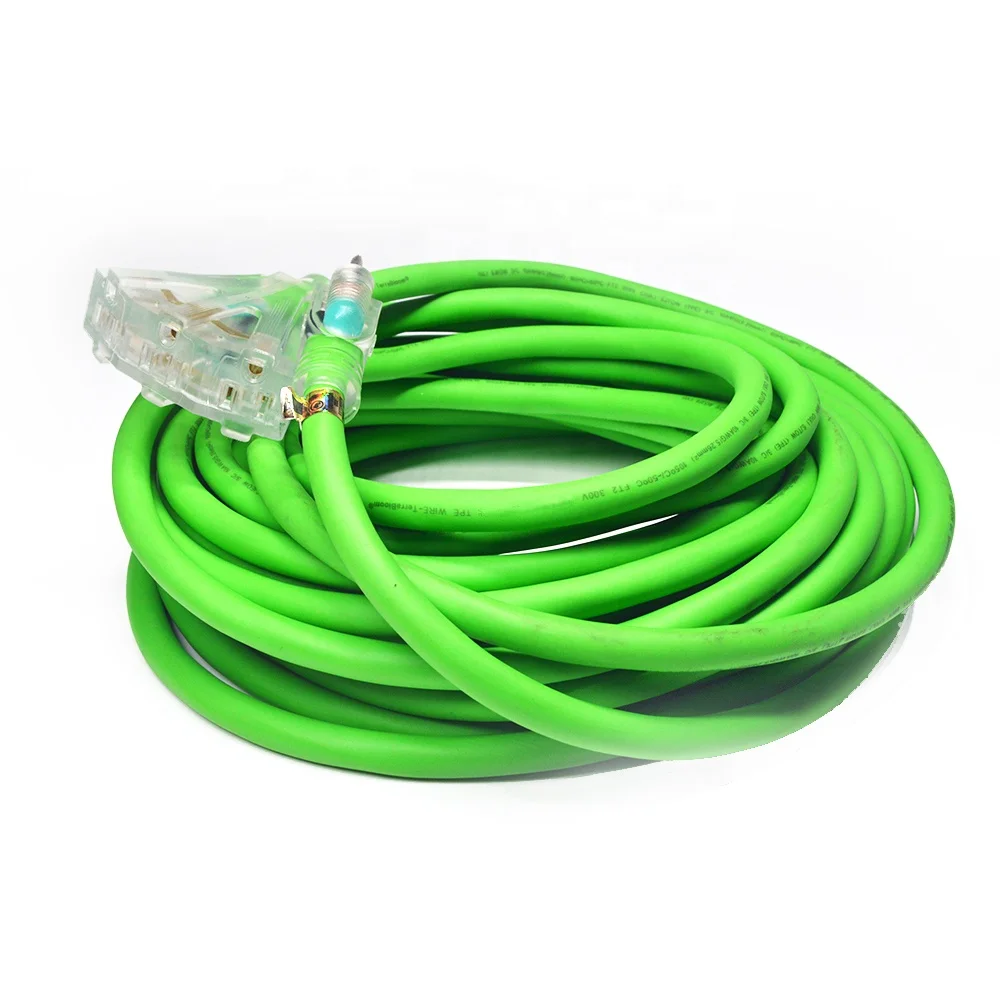 10/3 100ft Power Cord Electrical Outdoor Heavy Duty 220v Multi Socket Extension Cords 50m PVC ,100% Copper LS21010015 NAME5-15P