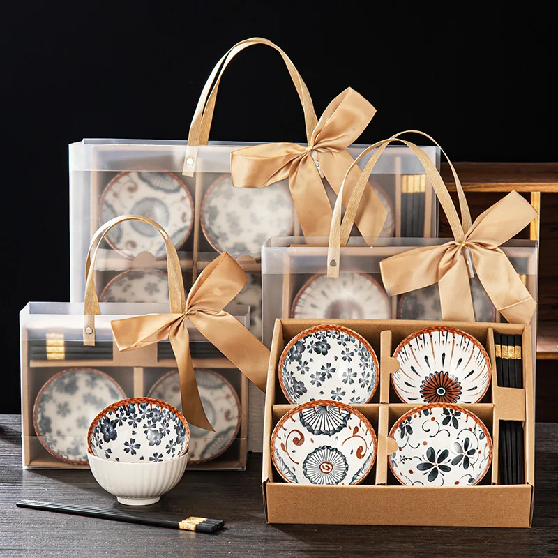 Ceramic tableware gift box tableware  bowls and dishes suit household business gifts