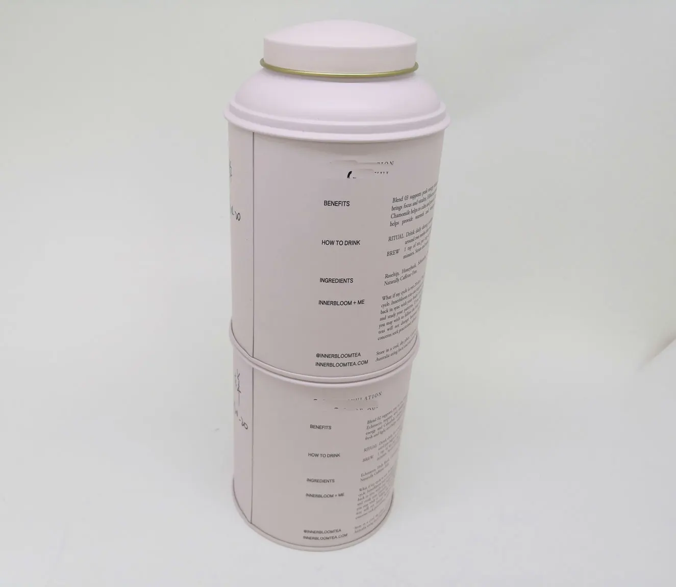 Tin box Round Tea Tin box With Double Lid can metal tin box tea storage