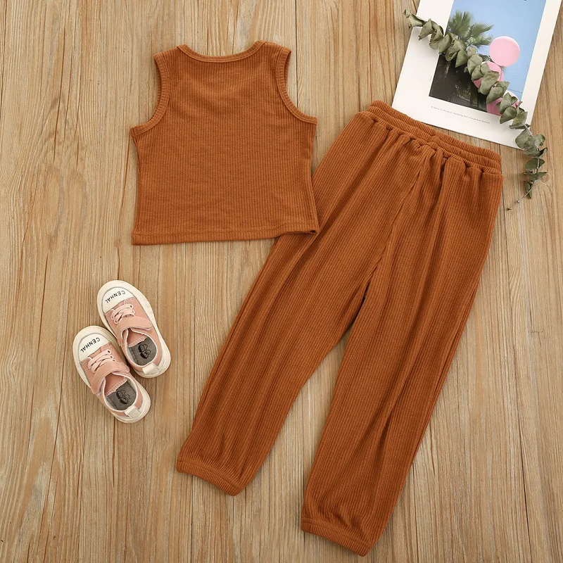 
Girls sleeveless vest harem pants summer children clothes 3-8 years old girls clothing sets 