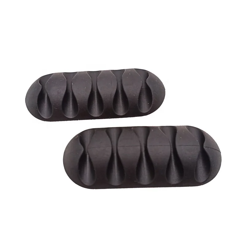 2 holes silicone cable organizer usb cable   clip  for wires management
