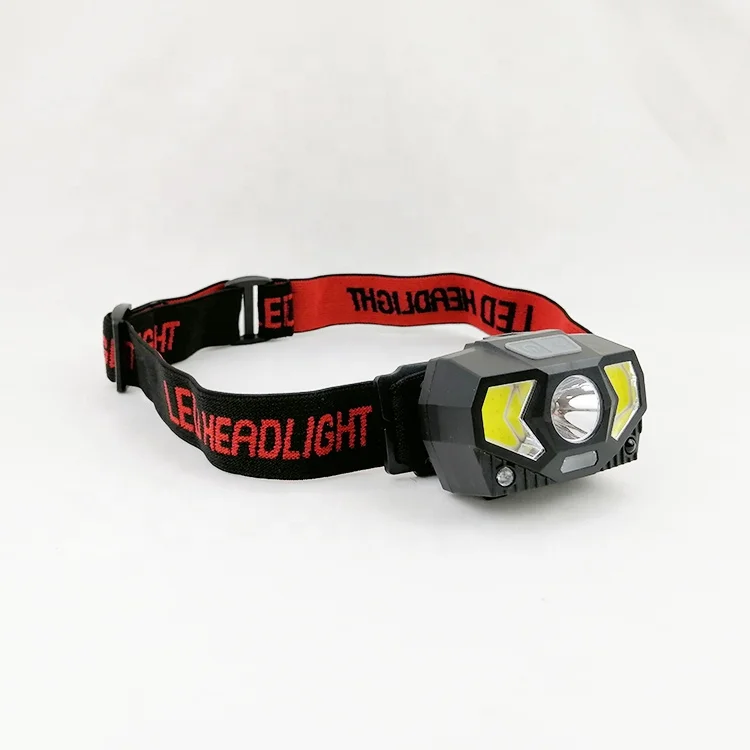 2 in 1 USB Rechargeable Headlamp Sensor COB Front Bike Bicycle Light Head Lamp LED Headlight