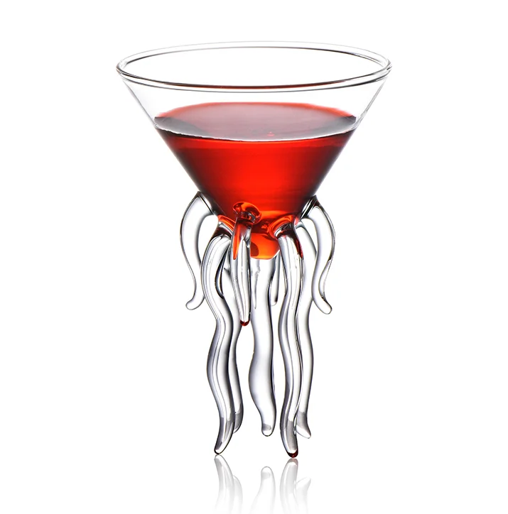 amazon top seller hot selling Jellyfish Glass 125ml  fancy martini unique creative  glass cocktail cups bar set glass
