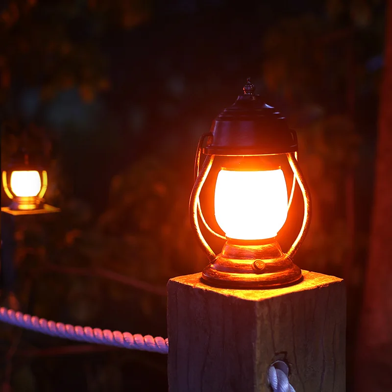 Vintage LED rechargeable horse lamp wrought iron bar bar decoration table lamp  creative small table lamp wholesale