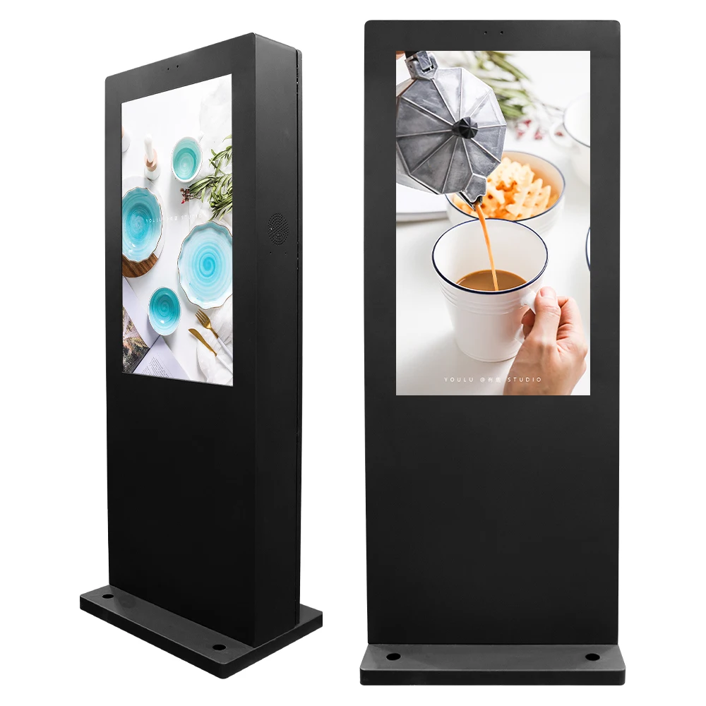 Customized brightness android media player 55 inch floor standing digital advertising signage outdoor