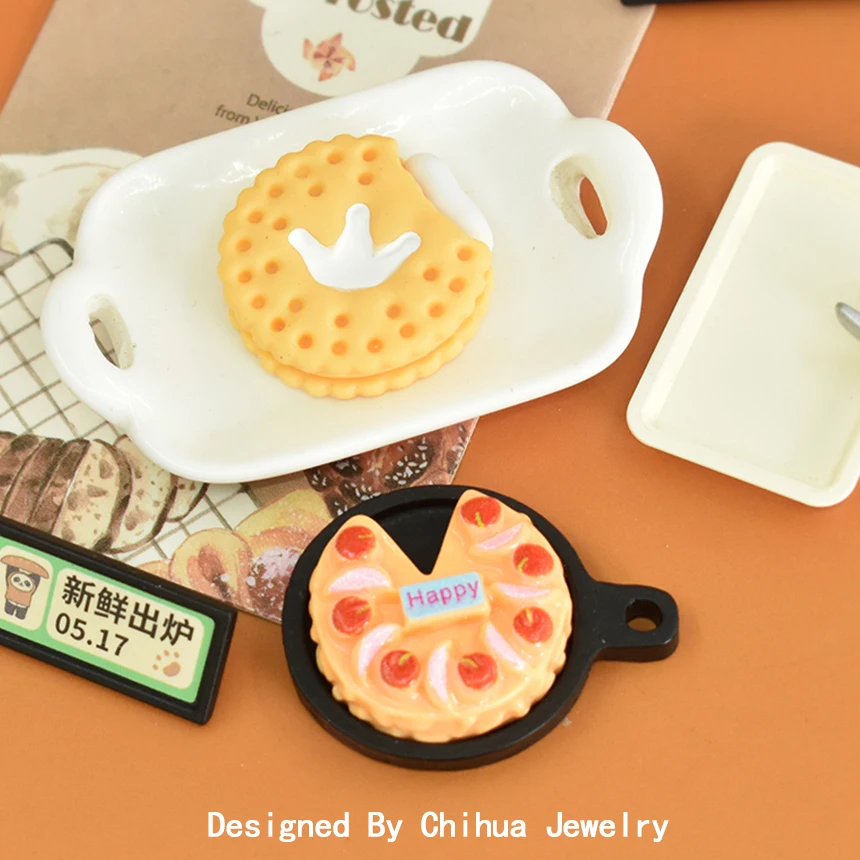Simulation Cookies Resin Flatback Cabochon For DIY Scrapbook Hairpin Accessories Doll House Miniature Food Toy