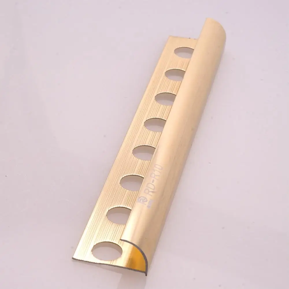 12mm Aluminum External Round Open Kitchen Bathroom Ceramic Tile Edging Trim Corners