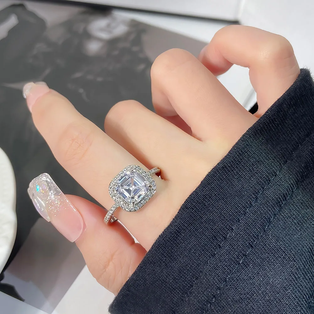 foxi Fashion Hot Selling AAA Zirconia Pave Rings Women Baguette Rings Women 18k Gold Plated Jewelry ring