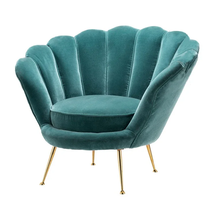Customized Single Leisure Chair Living Room Upholstery Shell  Armchair Living Room Velvet Sofa Chair