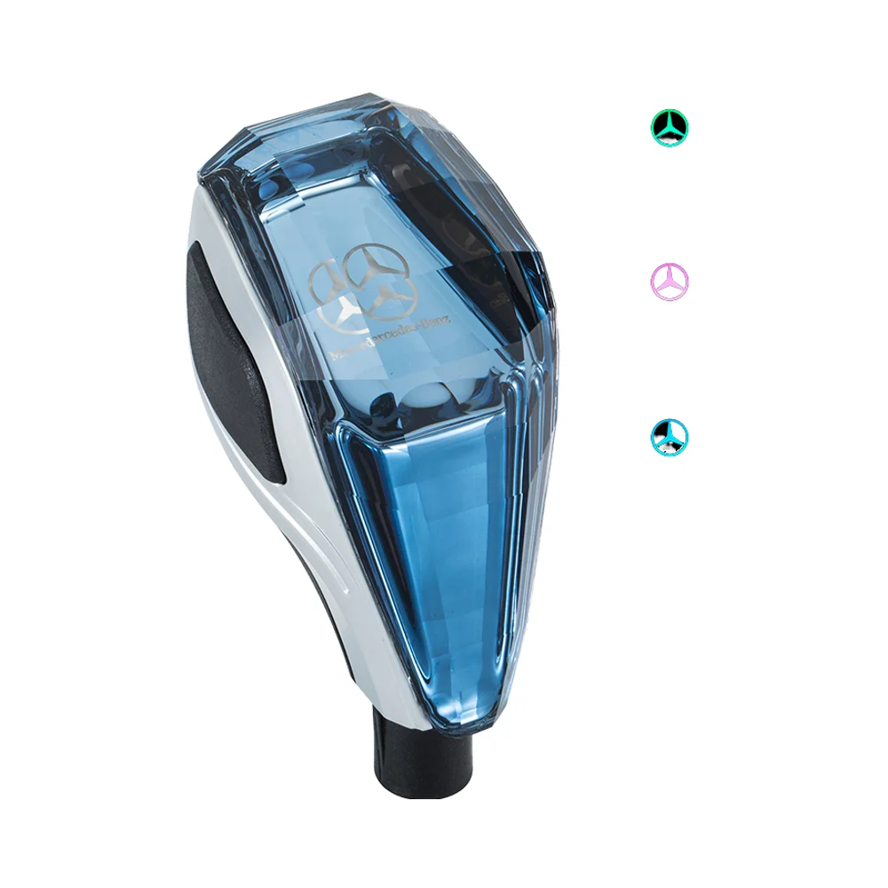 Universal Car LED Crystal Gear Shift Knob Lever Stick Head Manual Transmission Leather Material for Toyota Honda Hyundai Peugeot