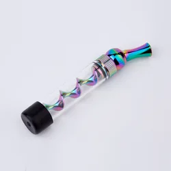 Portable 7PMINI Glass Twisty Blunt Dry Herb Pipe Dry Burning Vapor Smoking Tobacco Filter Pipe Weed Accessories Gift for Men