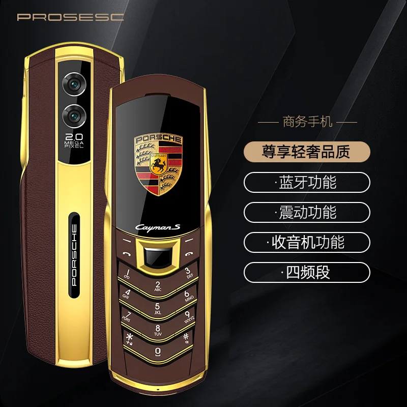 V8 high-end luxury Porsche candy bar personalized function machine button mobile phone cross-border hot model with Bluetooth ba