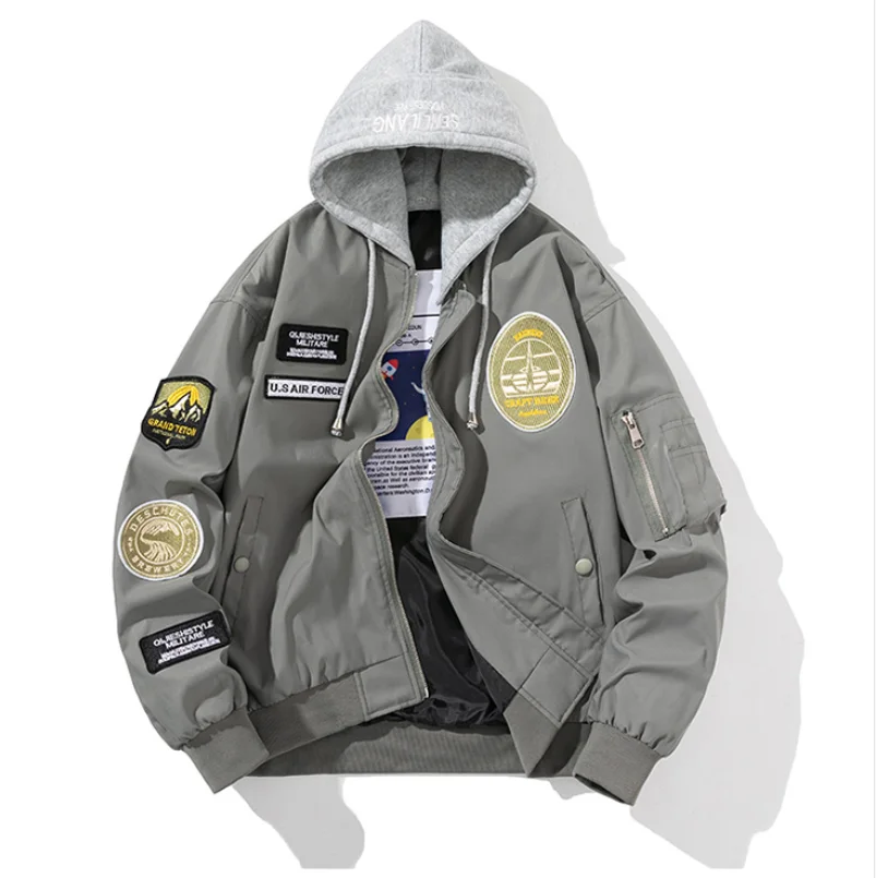 High Quality Mens Patches Bomber Jacket NASA Patch Work Winter Jackets Pilot Cargo Coat Cheap Vintage Bomber VarsityJacket