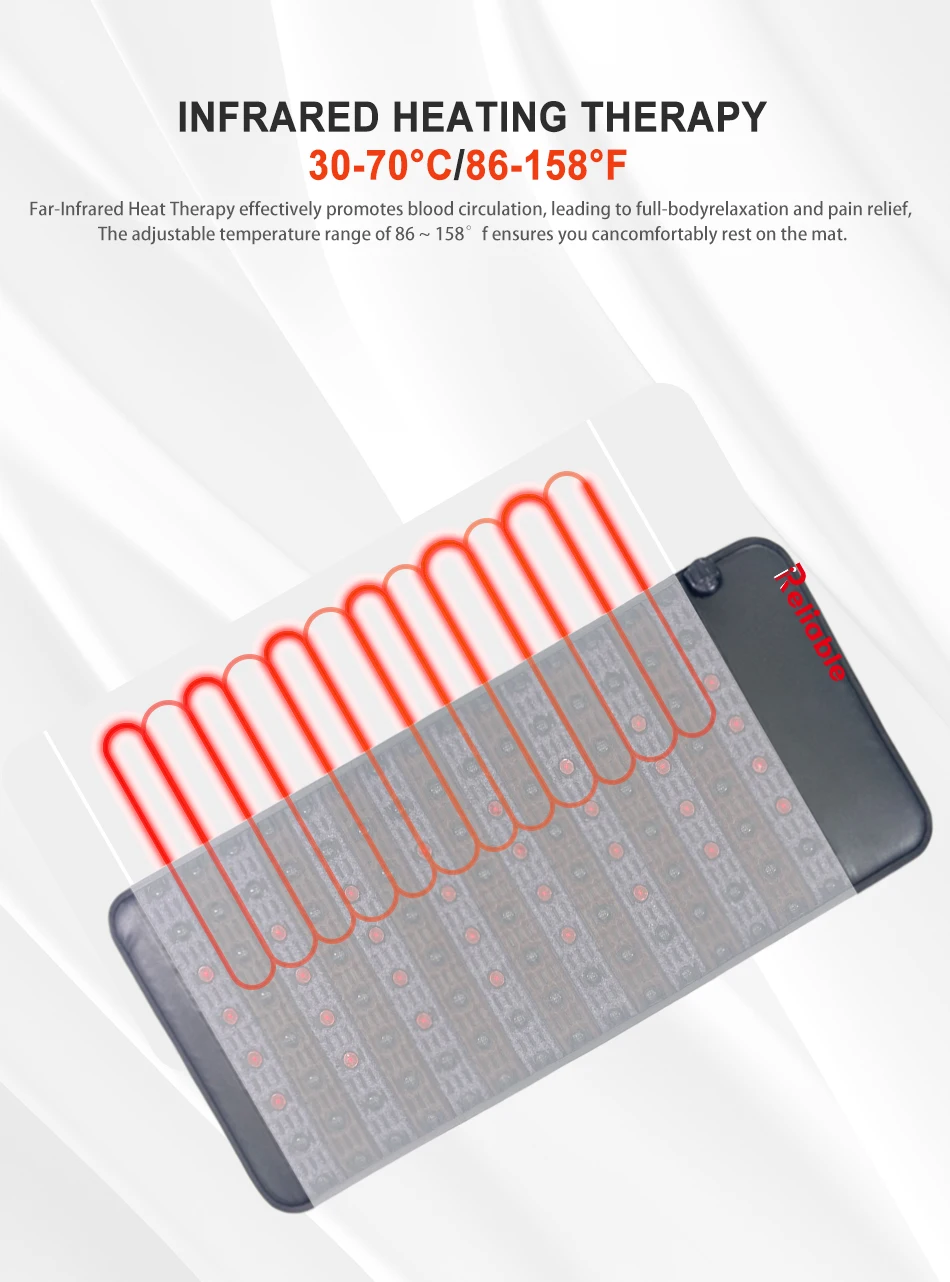 full body pemf mat negative ion red light therapy amethyst stone healing therapy infrared heating magnetic device mat with tens