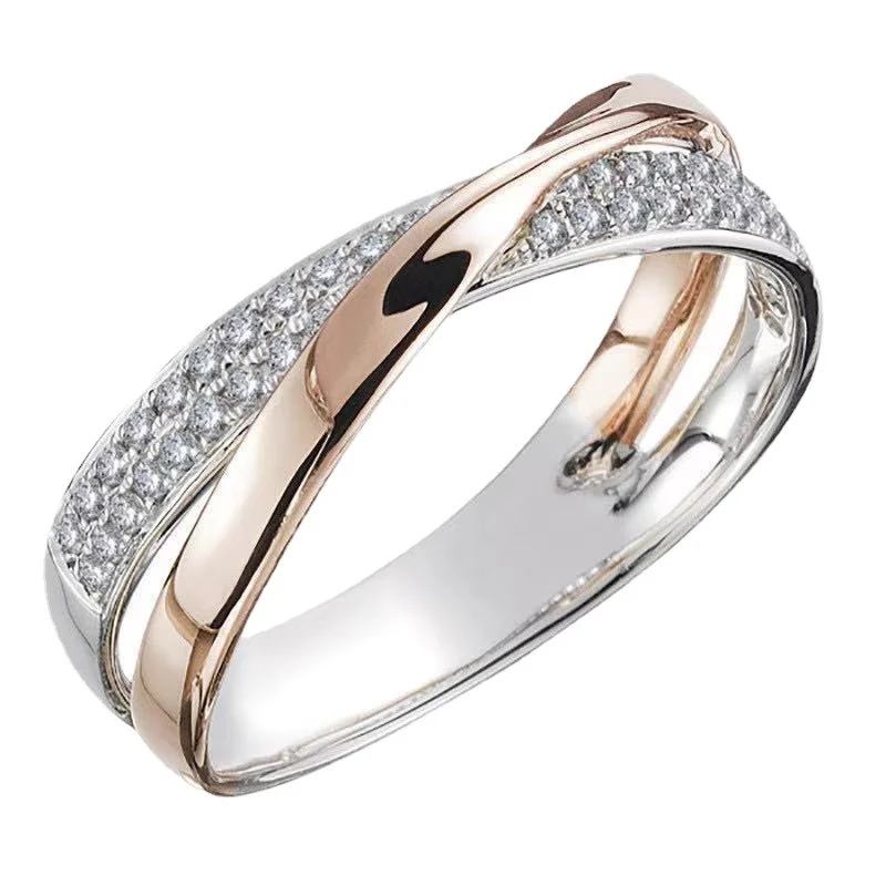 2024 trendy wholesale high quality alloy silver engagement diamond wedding jewelry gift ring stainless steel