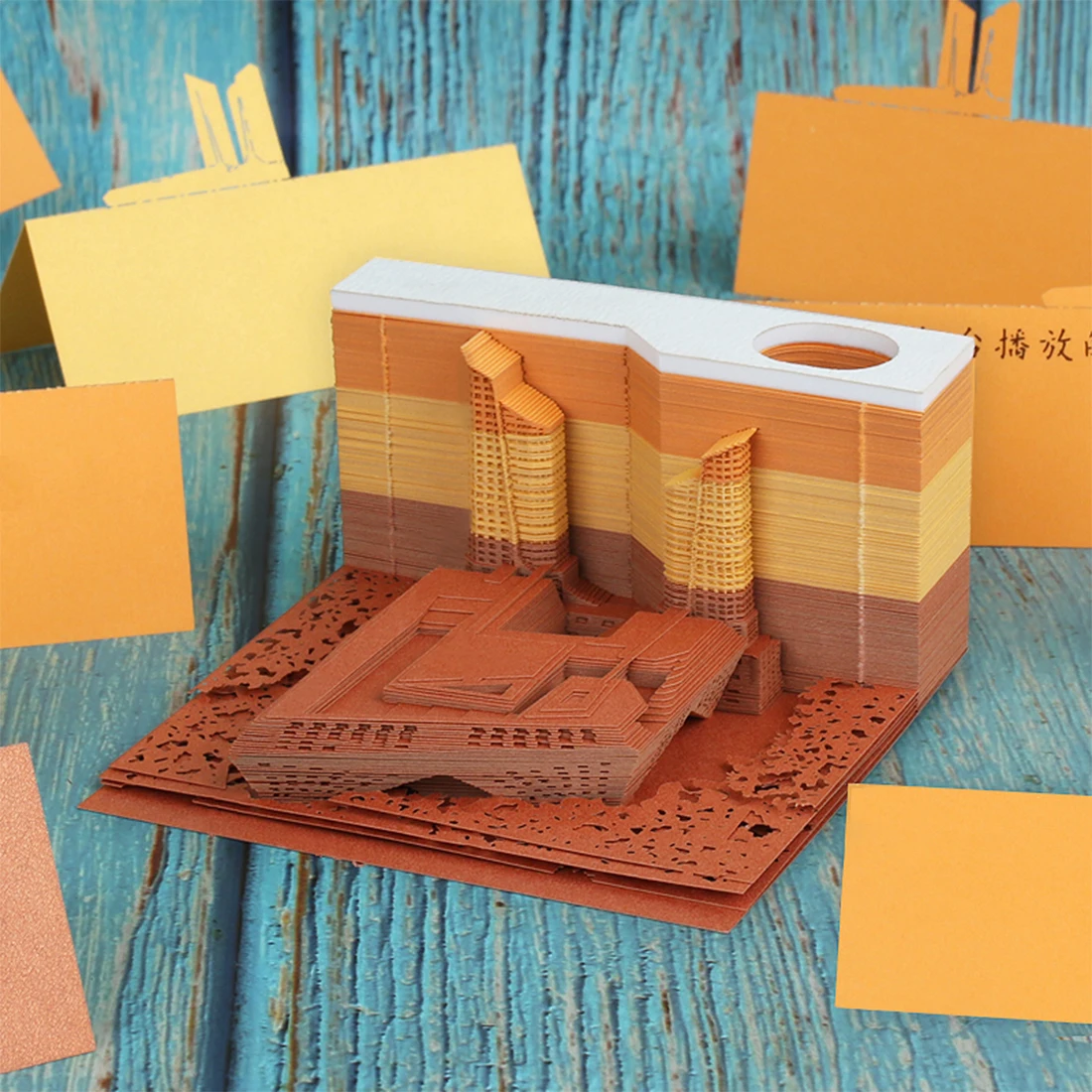 Manufacturer 3D Pop Up Note Mini Building Block Custom Design Note Paper Cube For Promotional Resource