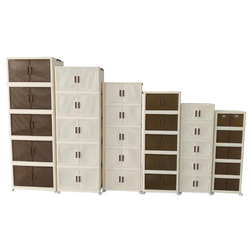 Popular PP Plastic Storage Cabinets With Wheels For Multi-use
