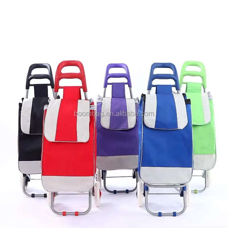 Folding Portable Shopping Cart Trolley Bag With Wheels Foldable Reusable Grocery Bags Vegetable Trolley Bag
