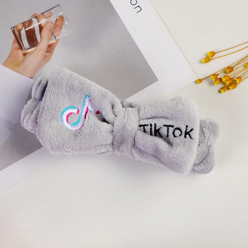 Tiktok Spa головная повязка для женщин на голову макияжа лица мягкая Коралловая флисовая Косметическая с бантом
