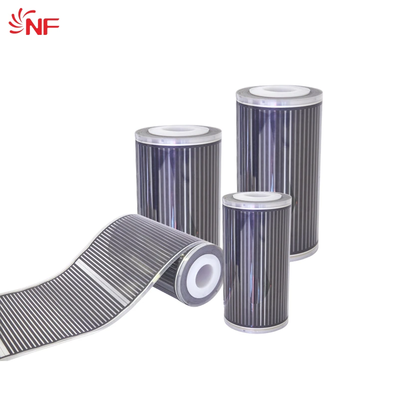 Warmtact graphene carbon heating film 120v 230v 50cm 80cm 100cm  for floor heating system with thermostat