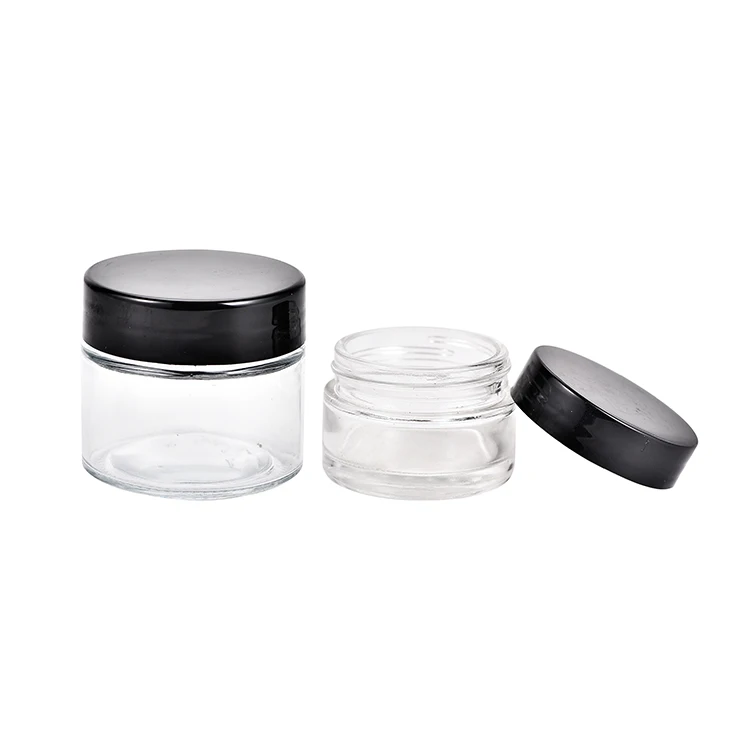 1oz 2oz 4oz 5oz 30ml 60ml 80ml 120ml Empty Cream Container Set Clear Cosmetic Packaging Jar Eye Face Cream Glass Jar with Lid
