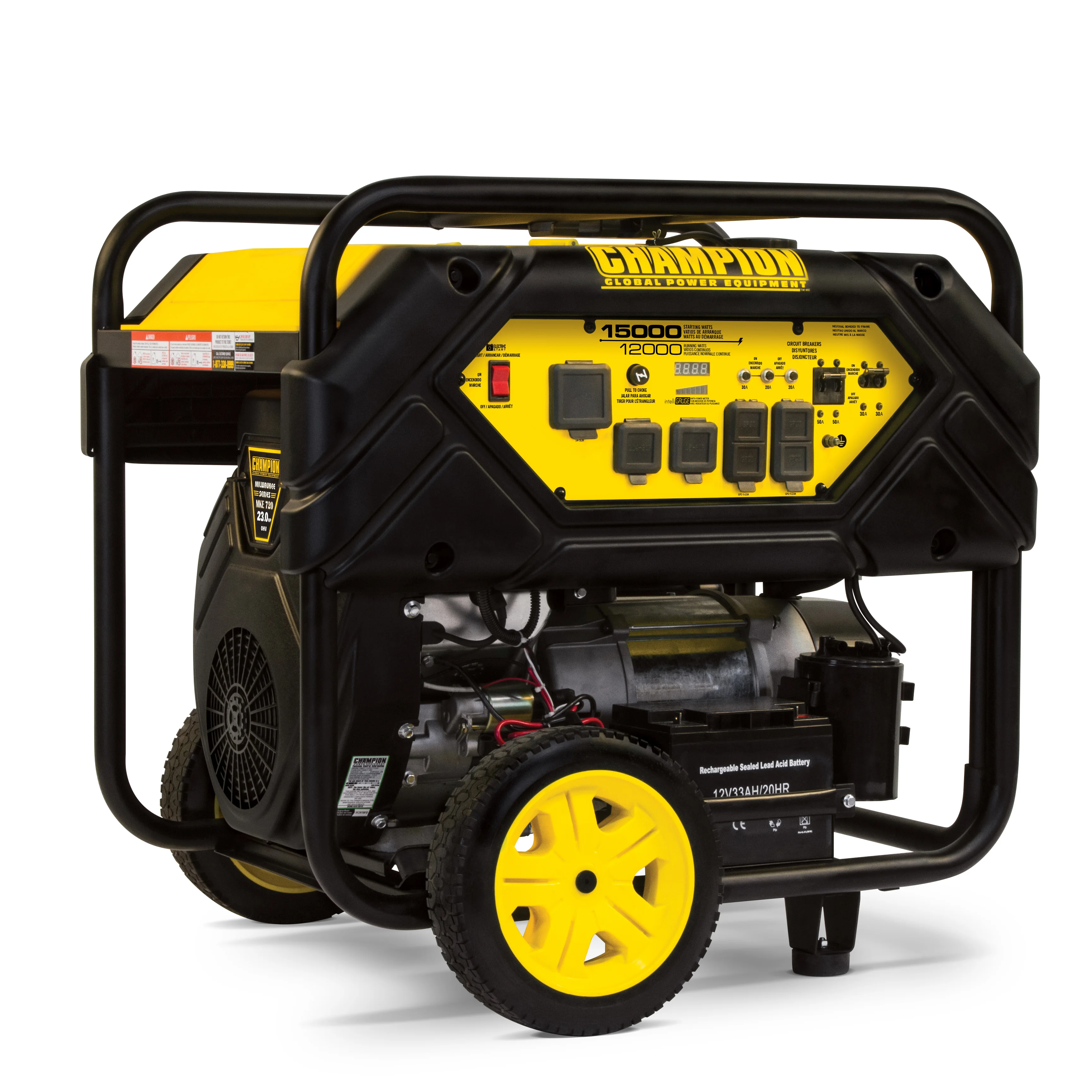 champion global power 12000 watt Portable Gasoline Generator with Wheels
