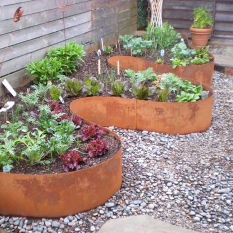 Cheap Decorative Raised Garden Bed Metal Planter Customized Outdoor Planter Rust Large Planter Pot