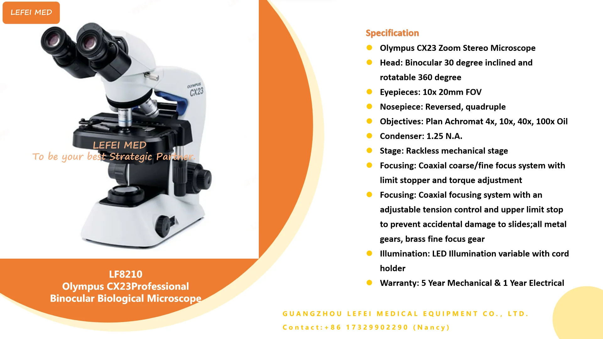 LF8210 Olympus CX23 Binocular Biological Microscope Original Binocular Optical System olympus microscope cx23 with Led Light