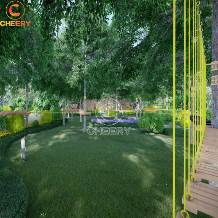 Funy and adventure forest outdoor rope course and climbing games