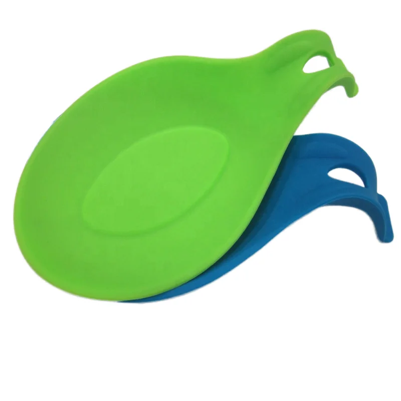 Refine Silicone Factory Food Grade Spoon Holder High-Temperature Kitchen Utensils Set Multicolor Spoon Pad Mat
