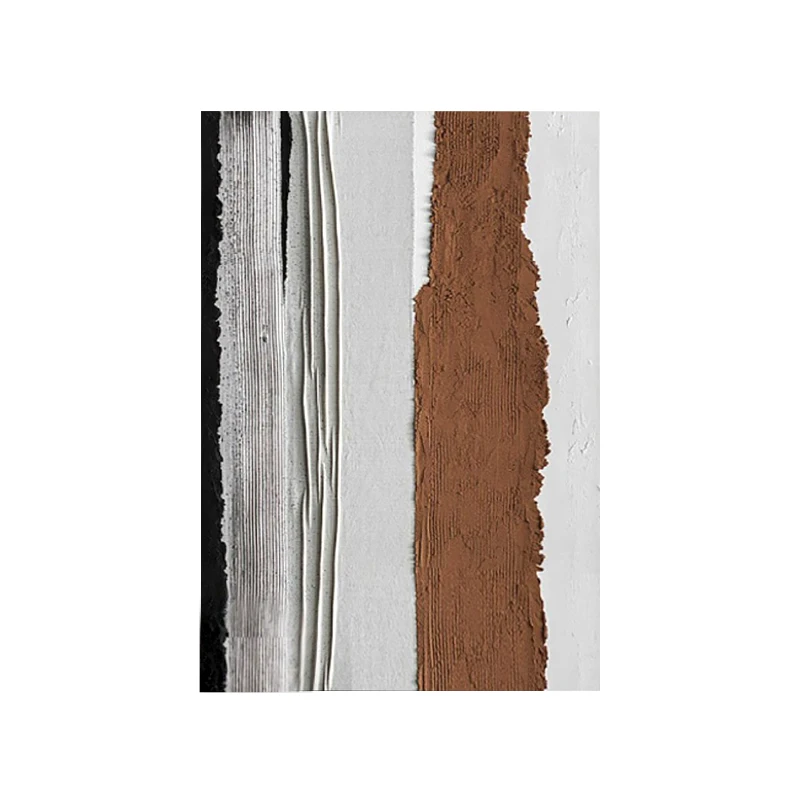 Home Decor 2024 Modern Minimalist Style Hand-painted Thick Texture Oil Painting Vertical Stripe  Paintings and Wall Arts