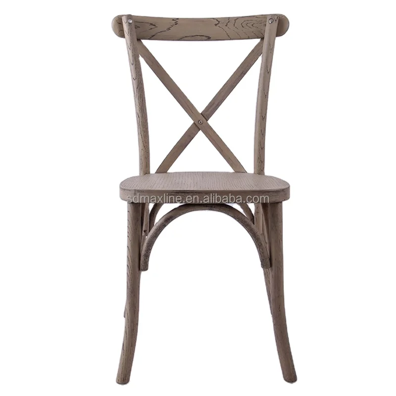 Rustic Stackable Beech Wood Cross Back X Chair Wedding Event Banquet Table And Chairs