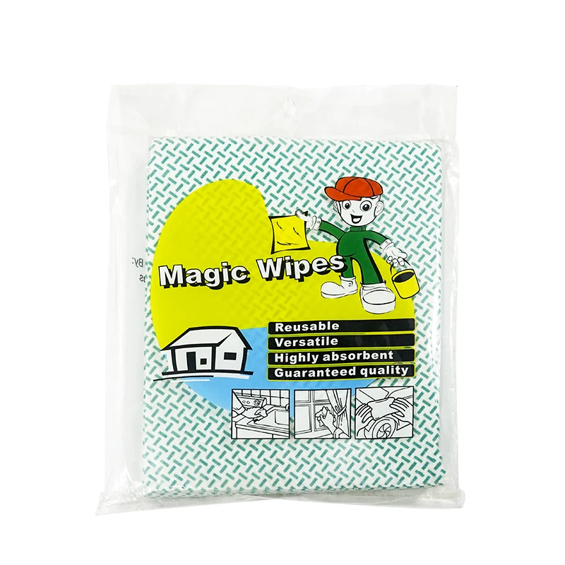 Wholesale custom nonwoven kitchen disposable spunlaced cleaning rag nonstick wiping dish rag