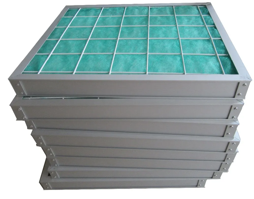 Aluminum frame primary efficiency metal mesh paint mist cotton air filter