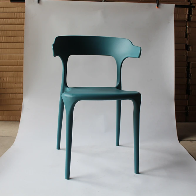 New design high quality plastic stackable garden dining outdoor party cow horn coffee chair