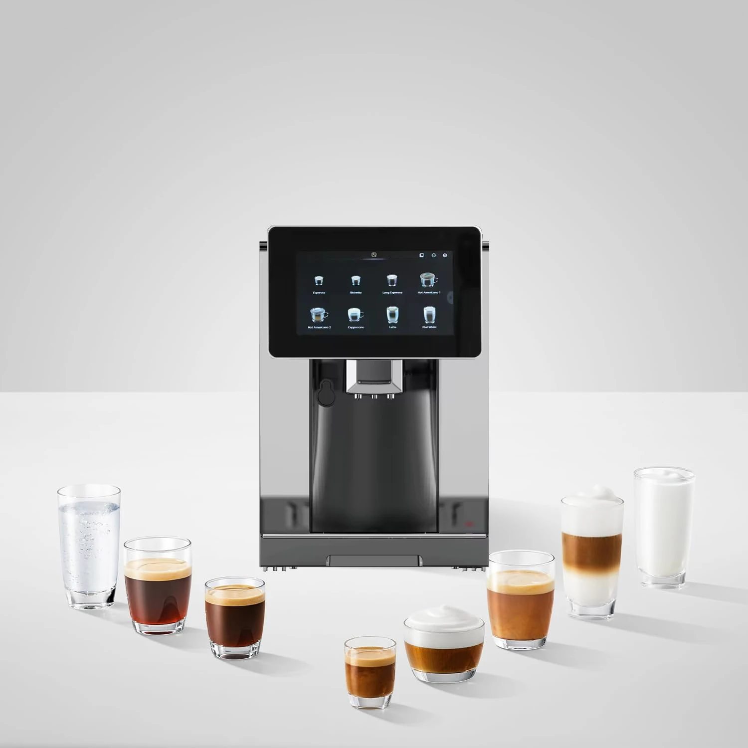 Professional New Design 19 Bar Italy  ULKA  Pump Self-service Function Latte Espresso Cappuccino Fully Automatic Coffee Machine